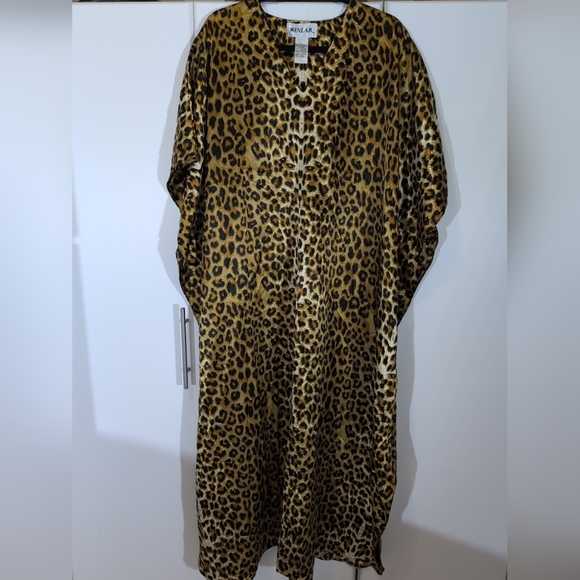 Winlar Women's Moomoo One Size vintage nighty leopard print silky - Picture 1 of 8